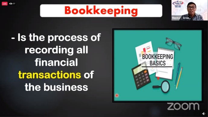 Bookkeeping webinar presentation with Prof. Ernie Tano