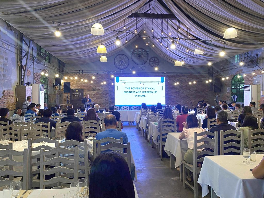 Scenes from the 1st Santa Cruz Laguna Business Forum held on June 7, 2025, at Ted’s Kitchen, featuring DTI-Laguna officials, local entrepreneurs, and guest speakers engaging in discussions and presentations on ethical entrepreneurship, innovation, and future-ready MSMEs.