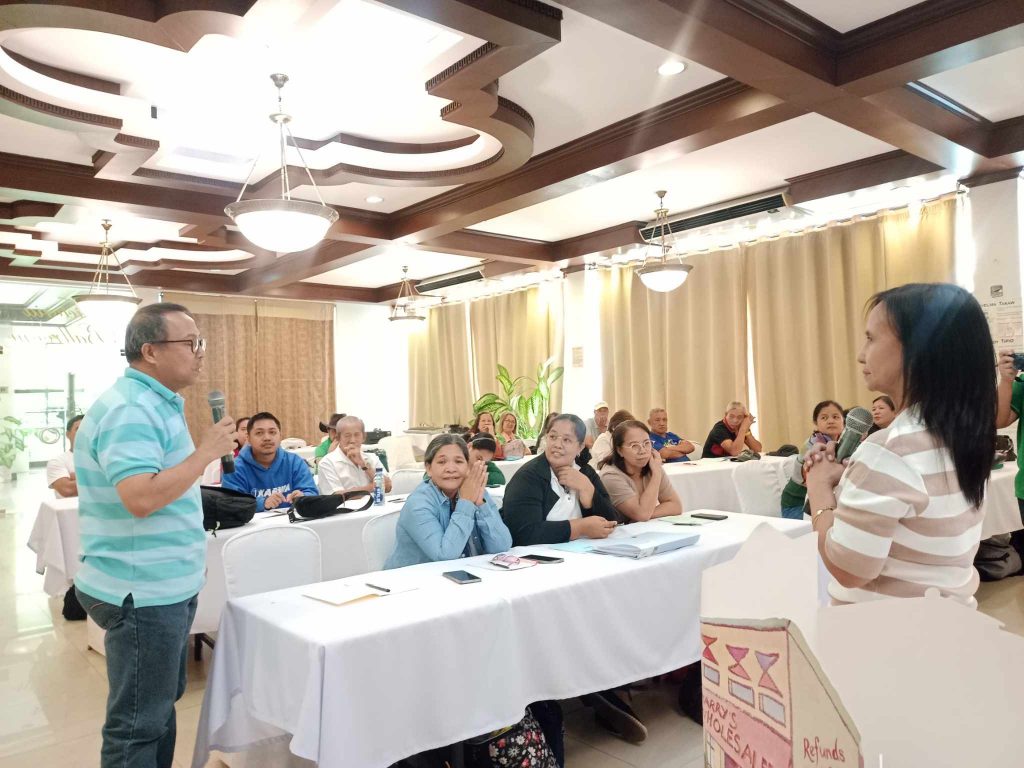 DTI-Laguna conducts BEST Game training for CFIDP coconut farmers in Los Baños, Laguna, enhancing financial literacy and promoting sustainable entrepreneurship through simulation-based learning and cooperative development.