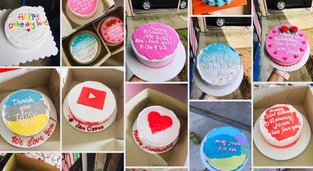 in photo: Cakes baked by Ms. Hazel Christine Salmasan.