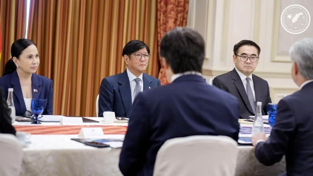 President Ferdinand R. Marcos Jr., Frederick D. Go, and DTI Secretary Cristina A. Roque during a high-level meeting with Kanadevia Corporation and Phil Ecology Systems Corporation on June 20, discussing a USD 560 million waste-to-energy project in Metro Manila.