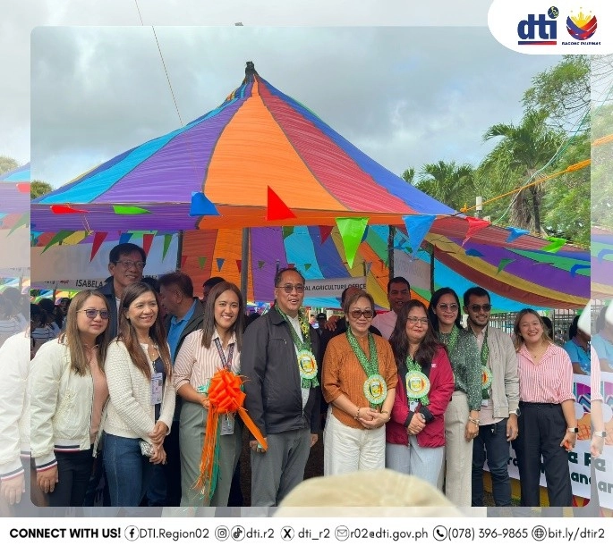 DTI Region 2 officials and Cabagan LGU leaders during the opening ceremony of the OTOP Showcase and Agri Trade Fair at Cabagan Grand Fiesta 2025