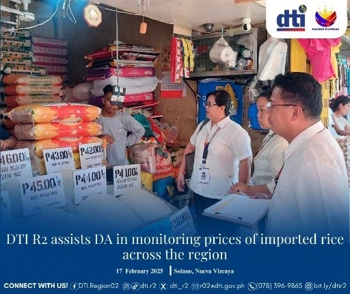 DTI Region 2 and DA officials conducting rice price monitoring in a local supermarket in Region 2