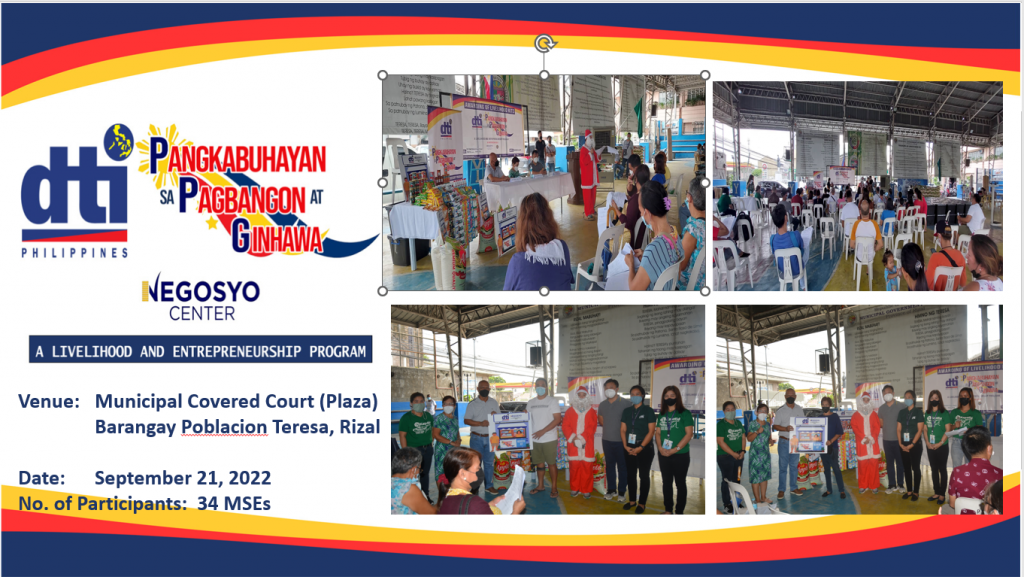 Awarding of livelihood kits to 34 sari-sari store beneficiaries from the fire survivors in Teresa, Rizal