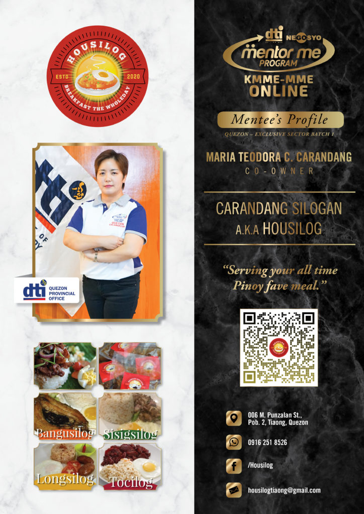 KMME-MME Mentee - Maria Teodora "Majoye" C. Carandang, co-owner of Carandang Silogan