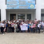Group photo of participants and organizers in front of the Tanay Municipal Hall during the 'Negosyo Serbisyo sa Tanay, Rizal' event, showcasing community engagement and entrepreneurial support.