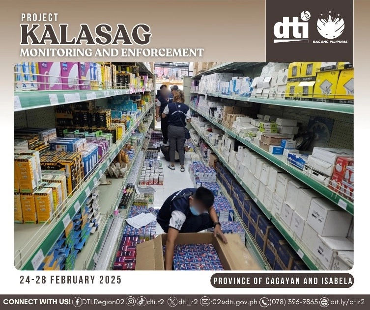 DTI personnel sealing non-compliant goods in a business establishment in Cagayan