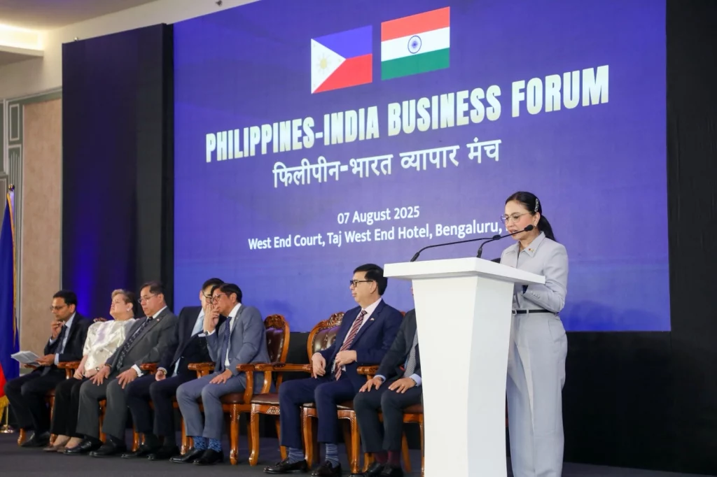 Department of Trade and Industry Secretary Ma. Cristina A. Roque during her keynote message.