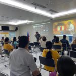 Lecturer presenting the traditional filipino language