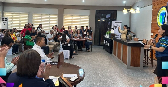 DTI and provincial officials, along with local stakeholders, attending the launch event of the OTOP Store Cagayan at Gasat Hall, featuring a presentation and interactive engagement with MSME supporters.