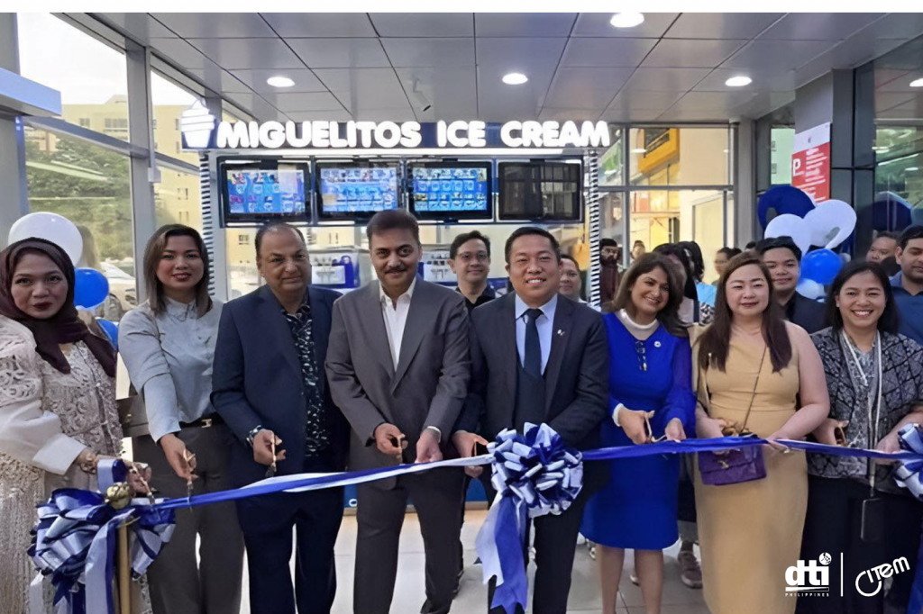 Miguelitos Ice Cream store opening at West Zone Supermarket Al Khail on February 15, 2025. The ribbon-cutting ceremony features Prime Group CEO Dr. Mary Jane Alvero, Vice Consul Paola Ebora, event guest Tolaram Vatnani, West Zone and Shankar Trading Company Executive Director Raju Gidwani, Consul General Marford Angeles, West Zone Head for Import Procurement Bharati Vatnani, Miguelitos International Corp. President Michelle Aman with Export President Miguel Aman, and CITEM onsite Project Manager Atty. Anna Grace Marpuri.