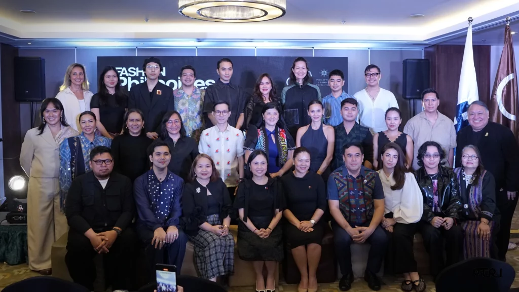 Trade and Industry Secretary Cristina A. Roque joins Filipino designers and stakeholders for a group photo during the launch of the FASHIONPhilippines Milan mentorship program, a DTI-CITEM initiative to promote Philippine fashion at Milan Fashion Week Spring/Summer 2026.