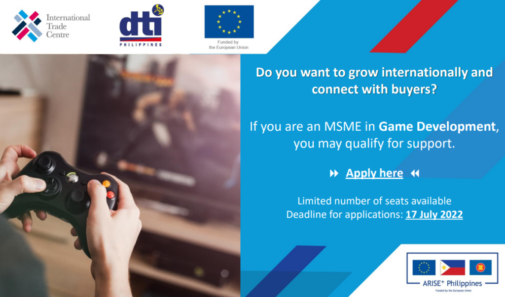 Invitation to enterprises in the Game Development industry to participate in the Export  Marketing and Market Linkages activities