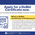 Poster explaining what a DoBid Certificate is.