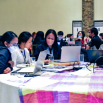 A team working on an activity