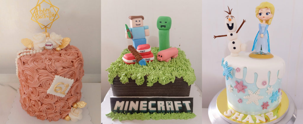 Sample decorative customized cakes from Honey's Homebakes