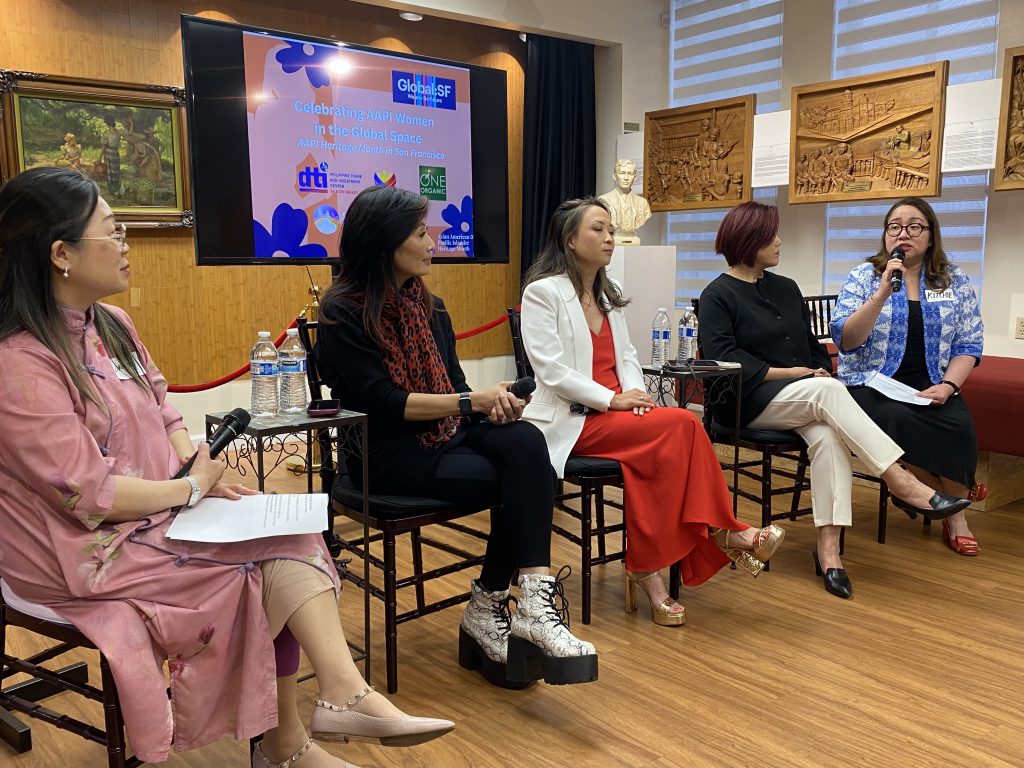 Panel Discussion (L-R): Ms. Darlene Chiu-Bryant, Global SF Executive Director; Ms. Alexis Wong, AGI Avant Chairperson; Ms. Beverly Yip, The Travel Nanny Founder and CEO; Ms. Atsuko Yube, Investor and Broker; and Ms. Anne Marie Kristine Umali, PTIC-SV Trade Commissioner and Director 