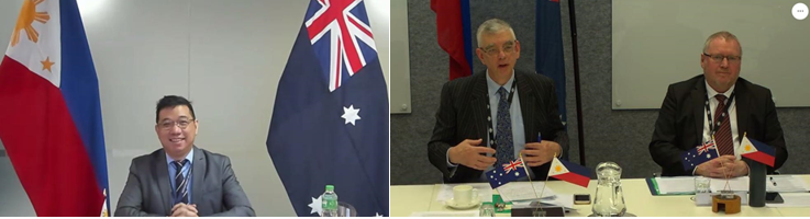 Department of Trade Industry (DTI) Philippines Undersecretary Ceferino S. Rodolfo and Department of Foreign Affairs and Trade Australia (DFAT) Deputy Secretary Christopher Langman and Assistant Secretary Simon Farbenbloom. 