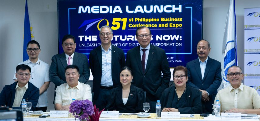Business leaders and officials gathered at the 51st Philippine Business Conference and Expo Media Launch, themed “The Future Is Now: Unleash the Power of Digital Transformation,” highlighting DTI’s call for private sector collaboration in accelerating digitalization.