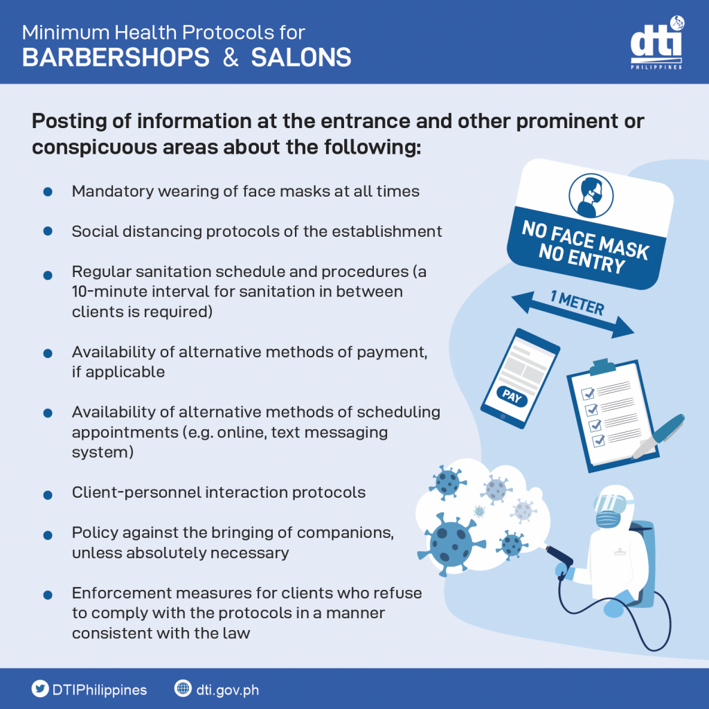 Minimum Health Protocols for Barbershops and Salons - Entrance
