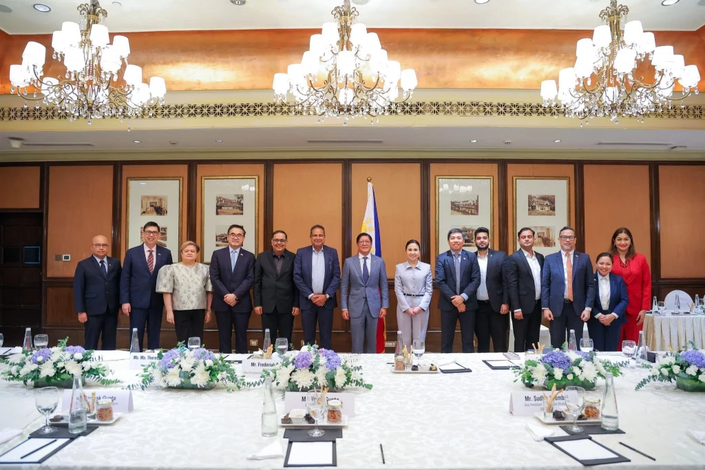 From L-R: Acting Secretary Dave Gomez, PCO; Secretary Ralph Recto, DOF; Secretary Ma. Theresa Lazaro, DFA; Secretary Frederick Go, SAPIEA; Sudhir Loomba, VP-Corporate Strategy, iSON Group; Vivek Gupta, Chairman, iSON Group; President Ferdinand R. Marcos Jr.; Secretary Ma. Cristina A. Roque, DTI; Secretary Henry Rhoel Aguda, DICT; Sarthak Gupta, General Manager-Strategy and Investment, iSON Group; Rahul Singh, Country Manager, iSON Group; Ambassador Josel F. Ignacio, Embassy of the Republic of the Philippines, New Delhi, India; Commercial Counsellor Jollan Llaneza, PTIC Jakarta/Delhi; Undersecretary Sarah Maria Sison, DICT