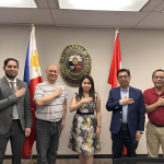 In photo (L-R): Mr. Mario Tani, PTIC-Toronto Trade Commissioner; Mr. Abraham S. Siu, Pag-IBIG Fund Government Employees Representative; Ms. Katrina Isabelle Borja-Martin, Philippine Consulate General in Toronto – Consul; Mr. Gregorio A. Montenegro, Pag-IBIG Fund Private Employees Representative; Atty. Eduardo Labo Jr, Pag-IBIG Fund Assistant Department Manager of Foreign-Based Offices Operations Department
