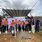 Gingog LGU Mayor Erick Cañosa; DILG-Northern Mindanao, led by Assistant Regional Director Yvette Tolentino-Sunga; DTI Misamis Oriental, led by PD Abear; the DTI-Northern Mindanao Regional Office; and the project beneficiaries during the groundbreaking ceremony of the construction of the farm-to-market road in Barangay Bal-ason.