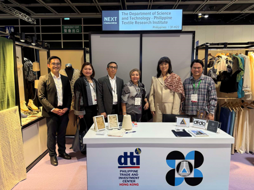 In photo:  Atty. Roberto B. Mabalot, Jr., Vice Consul (Commercial) & Commercial Attache, PTIC-HK (leftmost); and, Mr. Cris Angelo Patalunan, Science Research Specialist II, DOST-PTRI (2nd from right); Mr. Romulo Victor M. Israel Jr., Philippine Consul General to Hong Kong SAR (3rd from left); Atty. Allan G. Revote, Vice Consul for Political and Economic Affairs, PCGHK; and, Ms. Maribeth Barros, Manila Consultant, HKTDC.