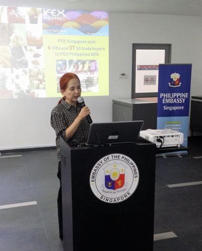 CC Ricafort talks at the 4th Filipino Community (FILCOM) Leaders Meeting in Singapore