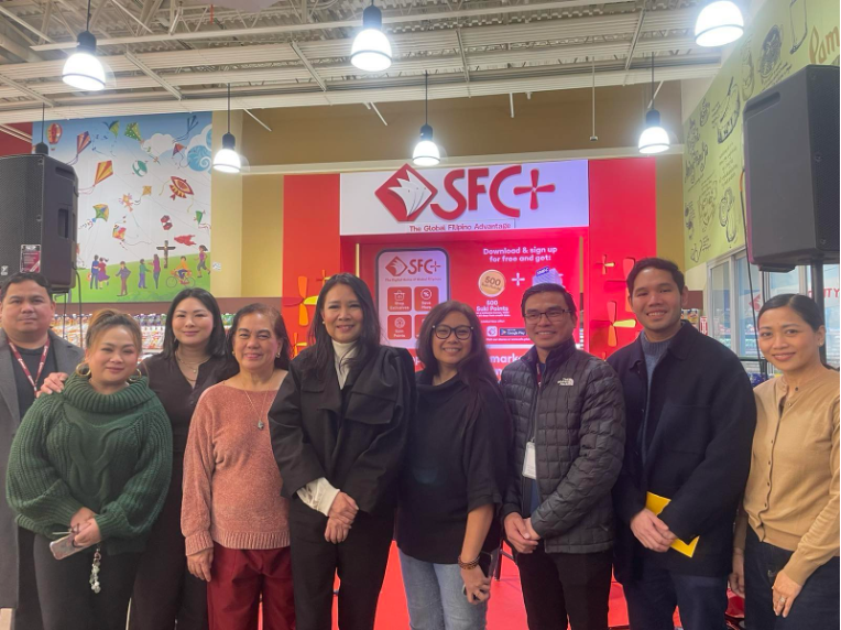 Consul General Angelica Escalona of the Philippine Consulate General in Toronto (fifth from left) and Trade Commissioner Mario C. Tani of the Philippine Trade and Investment Center in Toronto (second from right) during the launching of the Seafood City+ App in Toronto, last 26 February 2025. 